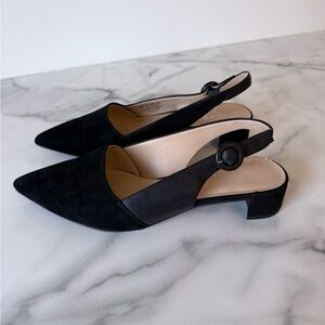 Franco Sarto Vellez Slingback Leather Heel size 7.5  Career Business Casual Chic
